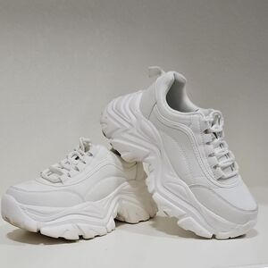Women's White Platform Sneakers
